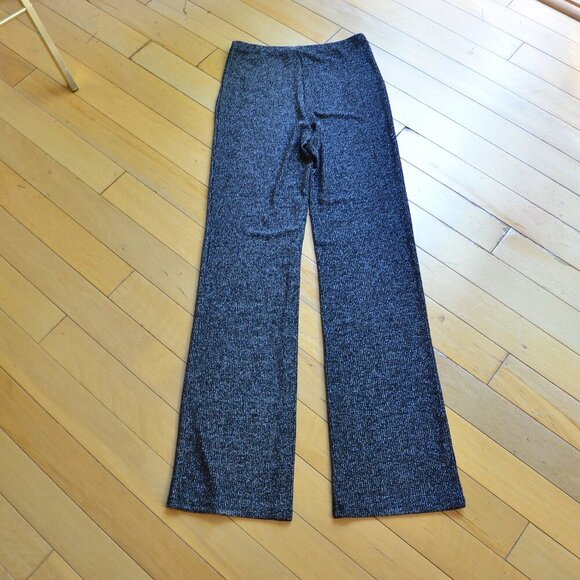 Reformation Women's Black Metallic Wide Leg Trousers Pants Size S - Picture 6 of 8